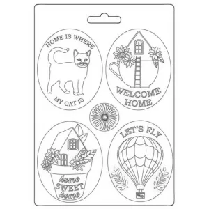 Stamperia  - Soft Mould A5 - Create Happiness Welcome Home - Plates