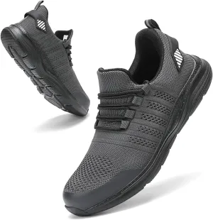 Steel Toe Shoes for Men Safety Puncture Proof Comfy Work Sneakers Lightweight Breathable Non-Slip Construction Shoes