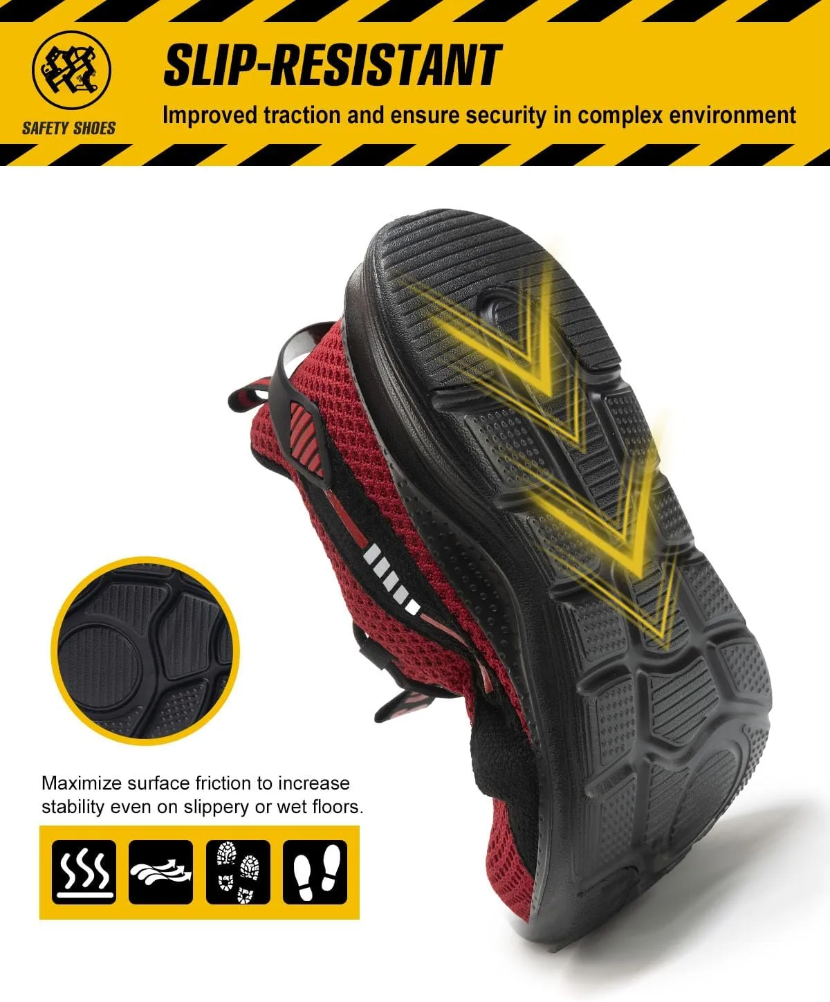 Steel Toe Shoes for Men Women Indestructible Puncture Proof Safety Work Shoes Comfortable Slip Resistant Sneakers Airy for Construction