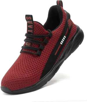 Steel Toe Shoes for Men Women Indestructible Puncture Proof Safety Work Shoes Comfortable Slip Resistant Sneakers Airy for Construction