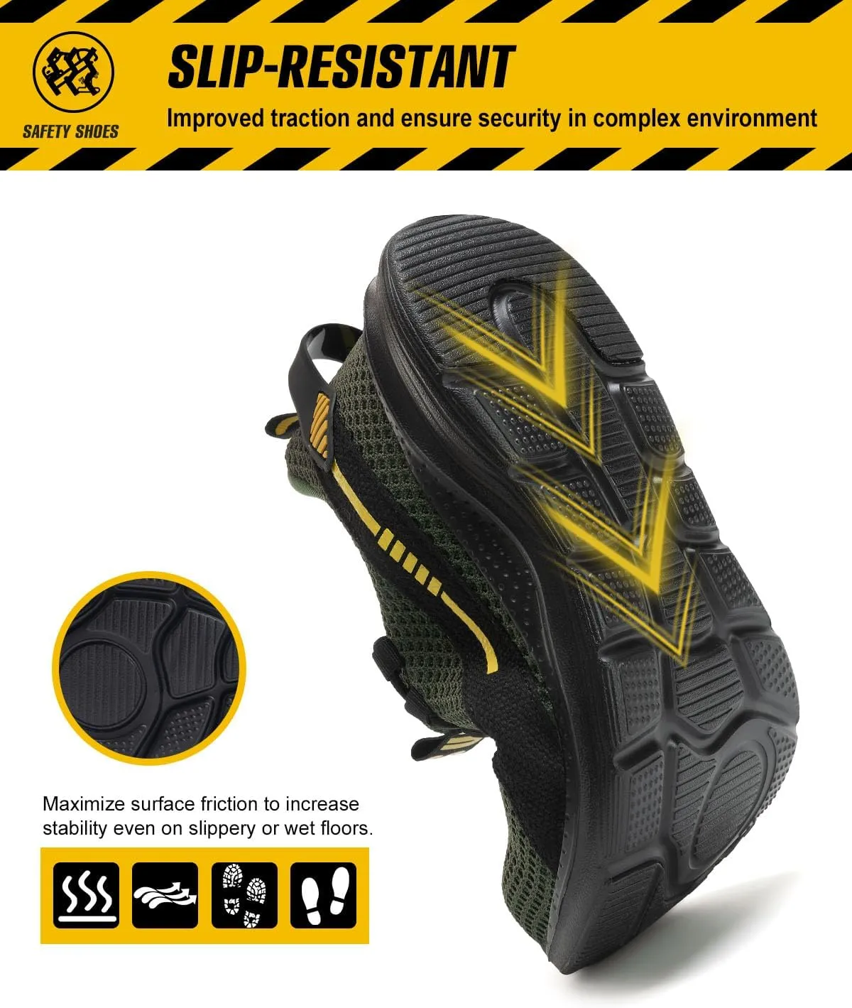 Steel Toe Shoes for Men Women Indestructible Puncture Proof Safety Work Shoes Comfortable Slip Resistant Sneakers Airy for Construction