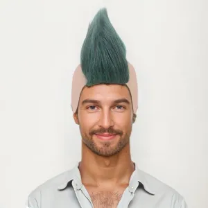STfantasy Adult Men's Ombre Green Color Styles Mohawk Punk Rock Spiky Wig – Straight Spiked Halloween Fancy, Perfect for Festivals and Anime Parties