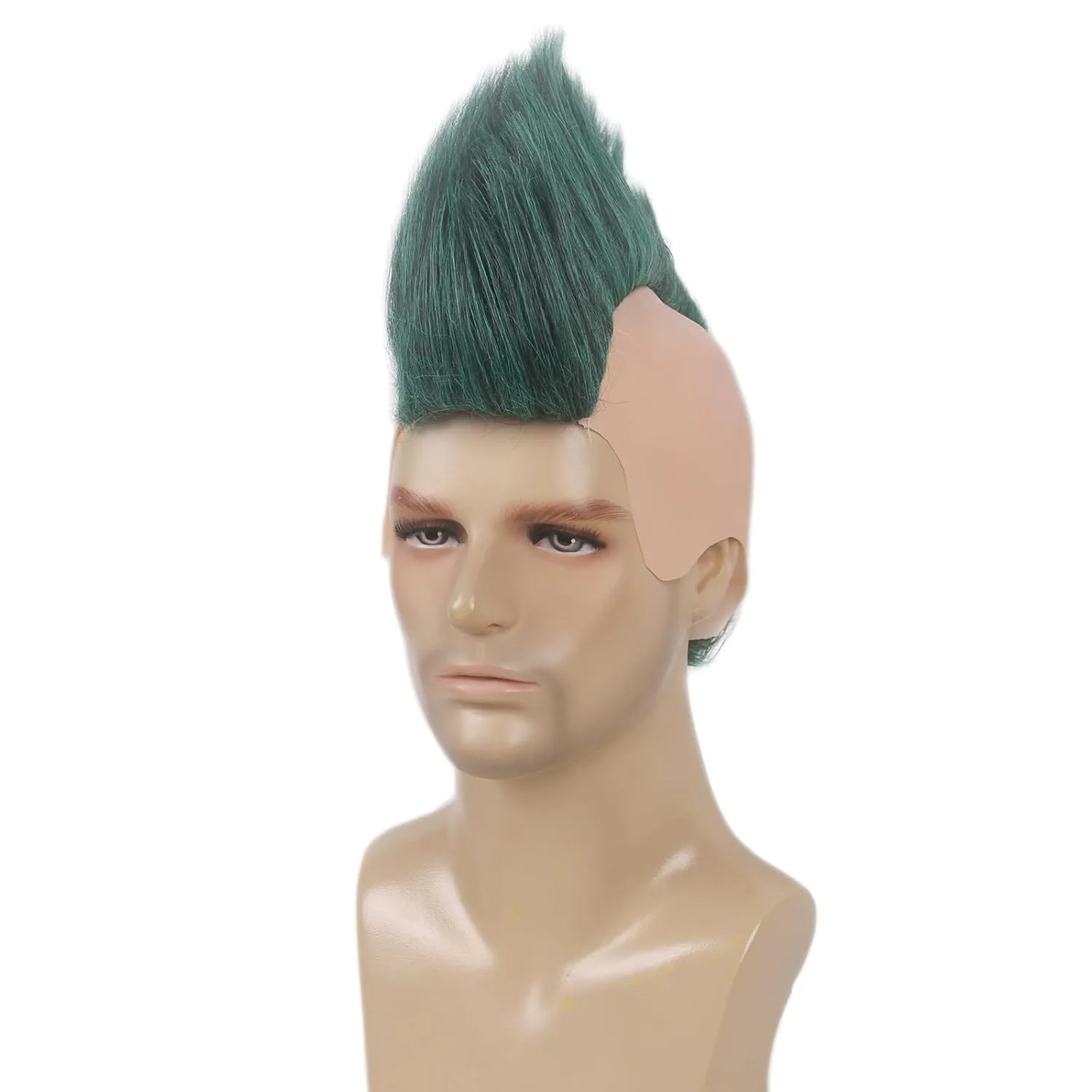 STfantasy Adult Men's Ombre Green Color Styles Mohawk Punk Rock Spiky Wig – Straight Spiked Halloween Fancy, Perfect for Festivals and Anime Parties