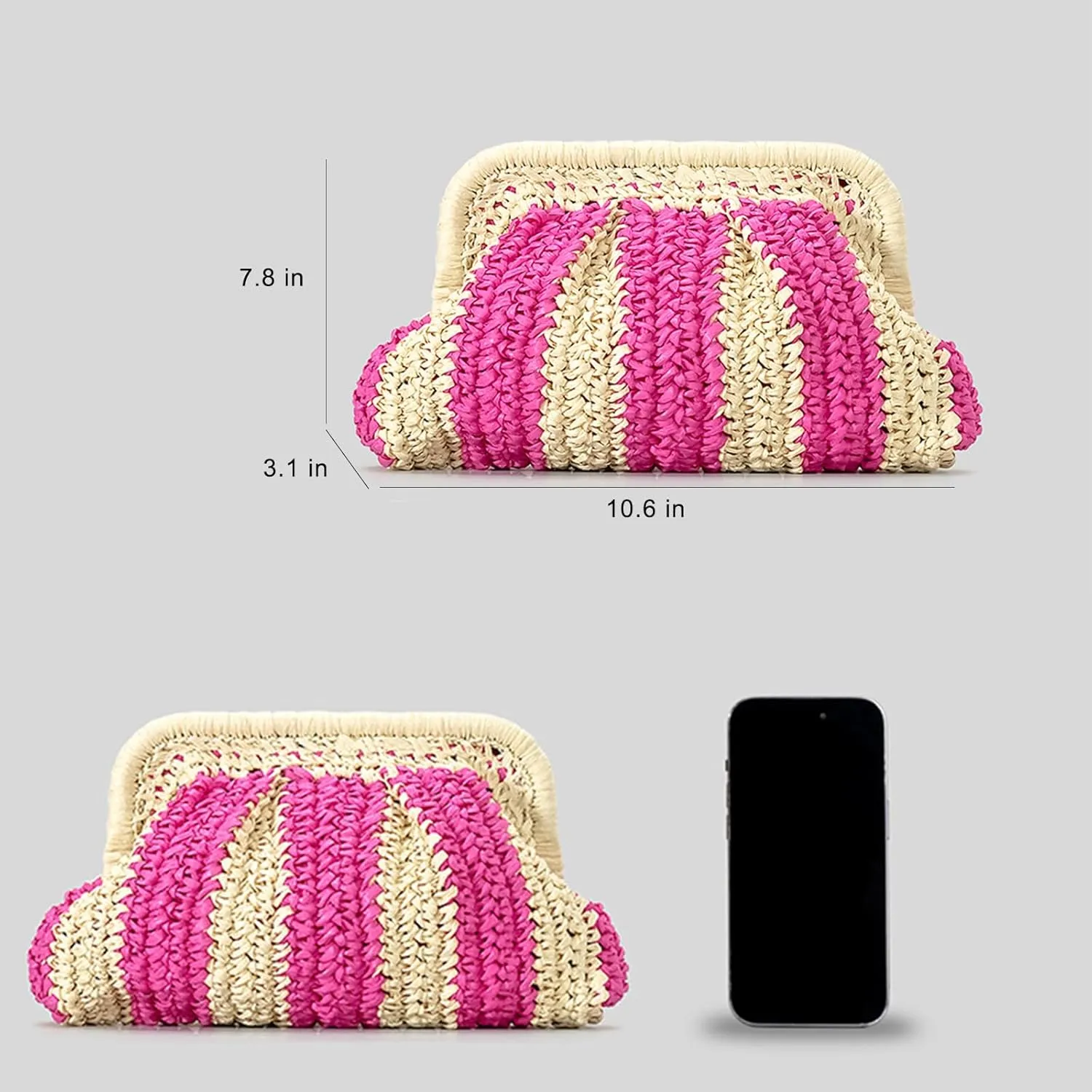 Straw Clutch Handbag Cloud Riched Purse Chain Shoulder Crossboby Bag Designer Straw Evening Bag