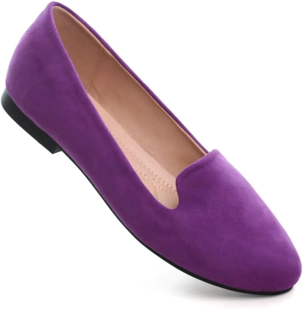 Stunner Women's Flats Classic Candy Colored Cute Slip On Ballet Shoes Soft Solid Dress Flat Shoes