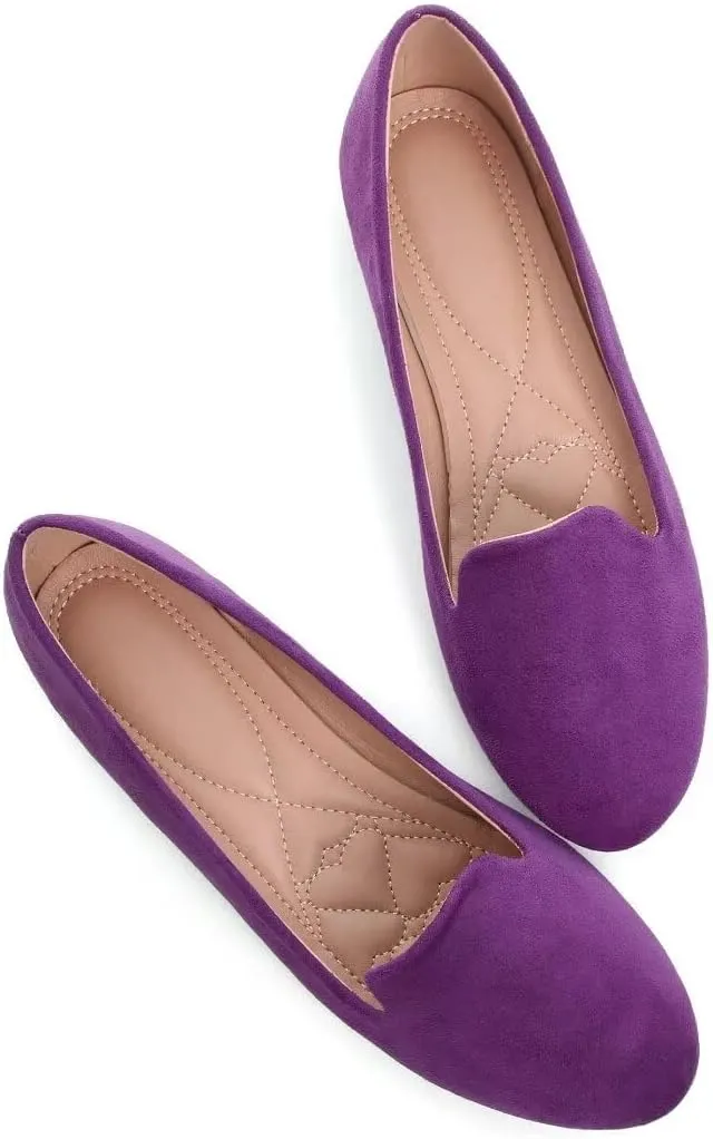 Stunner Women's Flats Classic Candy Colored Cute Slip On Ballet Shoes Soft Solid Dress Flat Shoes