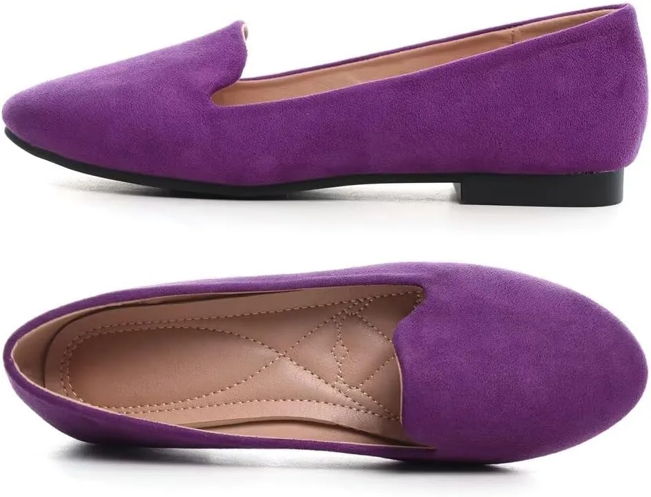Stunner Women's Flats Classic Candy Colored Cute Slip On Ballet Shoes Soft Solid Dress Flat Shoes