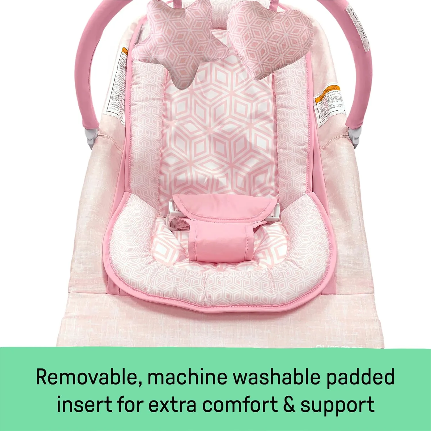 Summer Infant 2-in-1 Bouncer & Rocker Duo (Pink) Convenient and Portable Rocker and Bouncer for Babies Includes Soft Toys and Soothing Vibrations