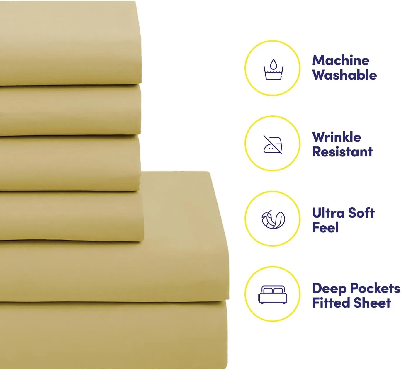 Sweet Home Collection 5 Piece Comforter Set Bag Solid Color All Season Soft Down Alternative Blanket & Luxurious Microfiber Bed Sheets, Camel, Twin