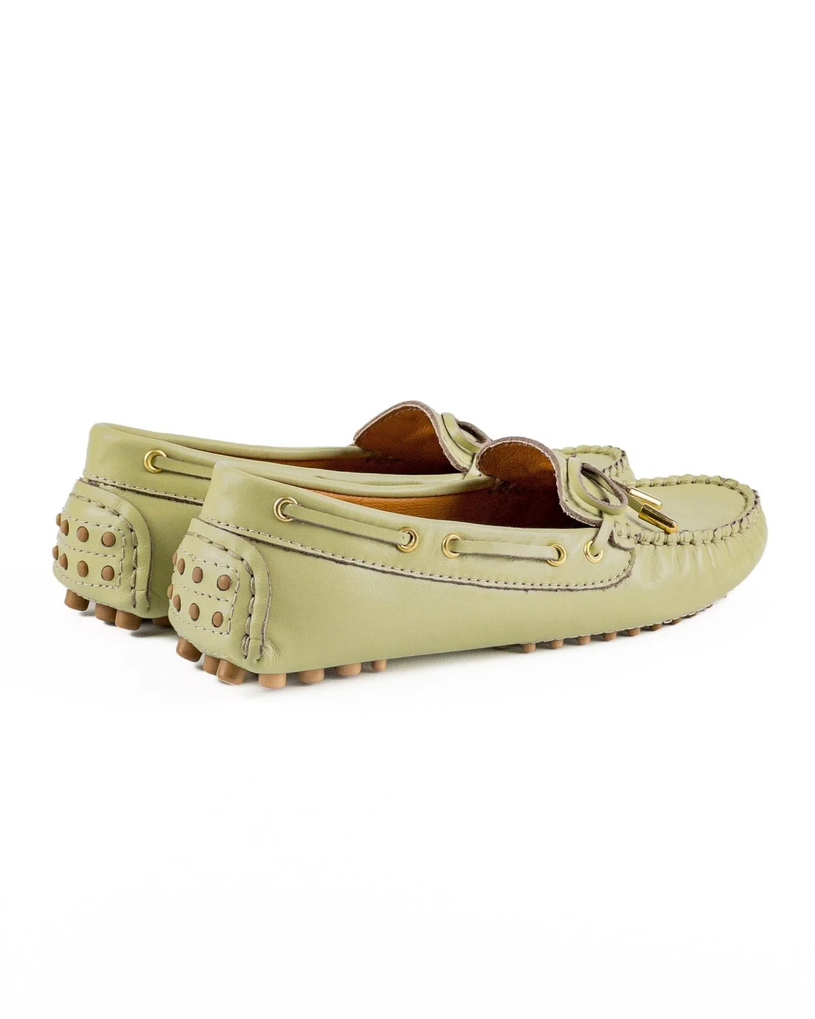 T-Patara Women's Light Green Genuine Leather Loafer Shoes