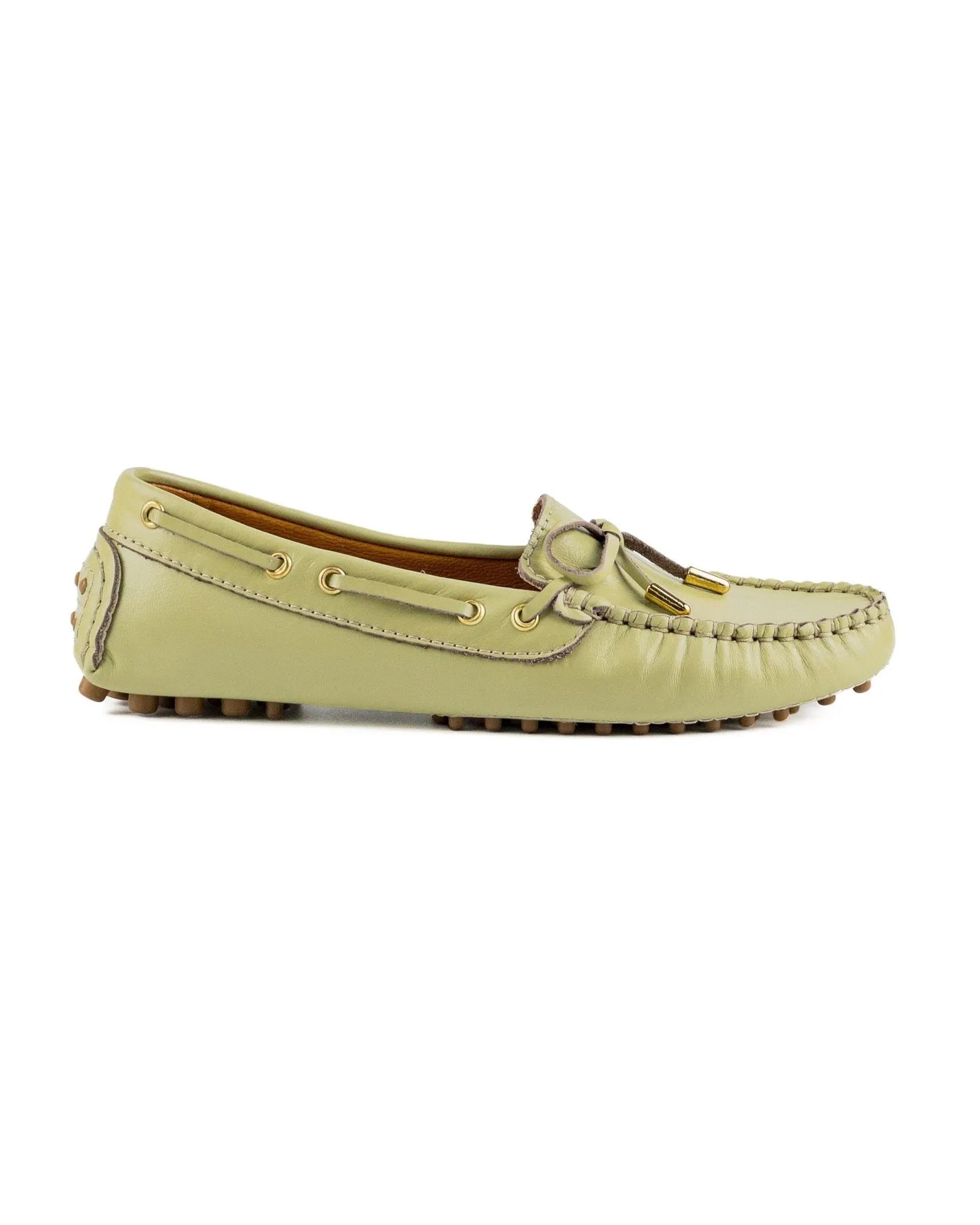 T-Patara Women's Light Green Genuine Leather Loafer Shoes
