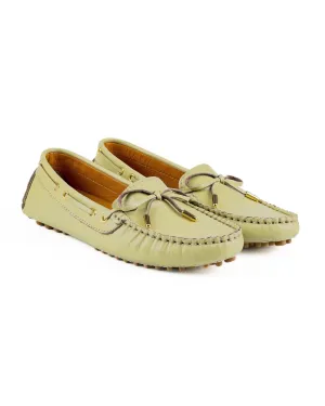 T-Patara Women's Light Green Genuine Leather Loafer Shoes
