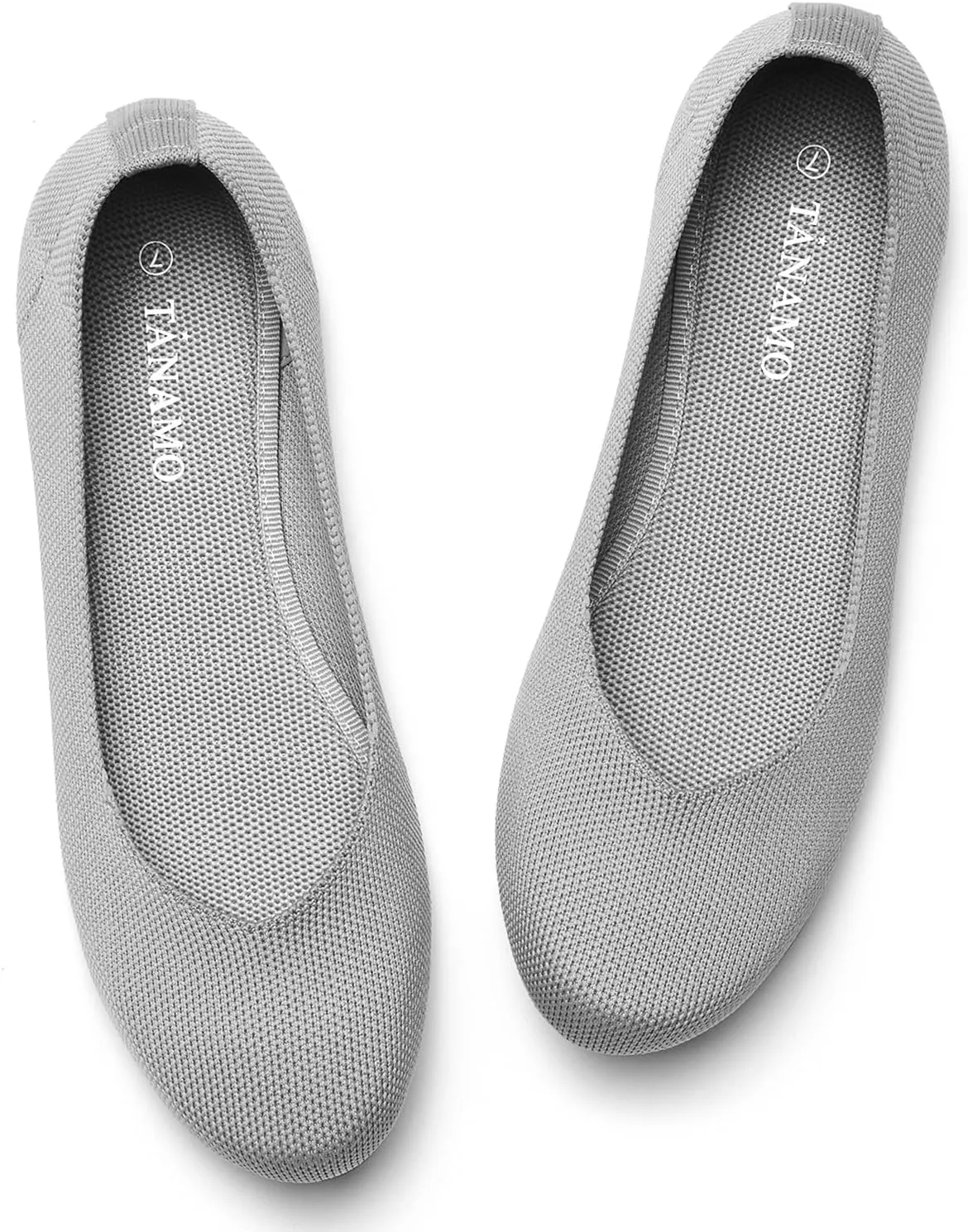 Tanamo Women's Flat Ballet Shoes Knit Flat Shoes for Women Round Toe Slip on Women Flats for Dressy Casual Office Work Wedding Comfort Soft