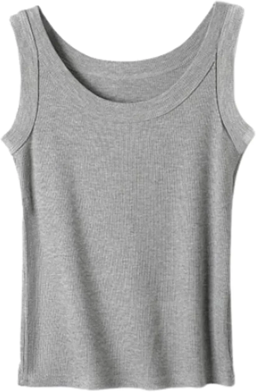 Tank Top for Women 2 Pack Sleeveless Plus Size Vest 2025 Summer Trendy Slim-Fit Casual Comfy Basic Solid Tanks