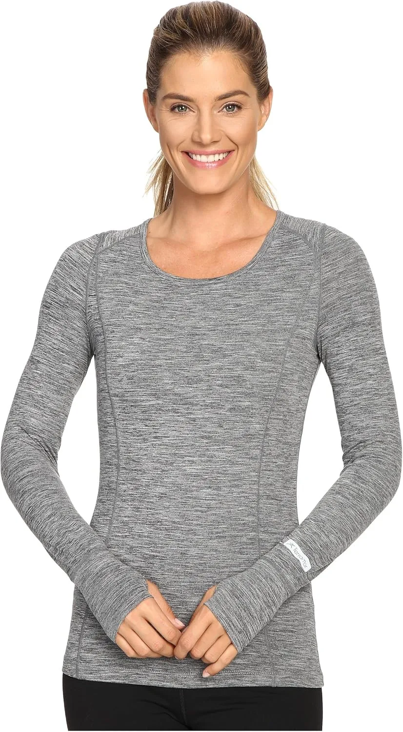 Terramar Cloud Nine 4-Way Stretch Brushed Long Sleeve Scoop Neck