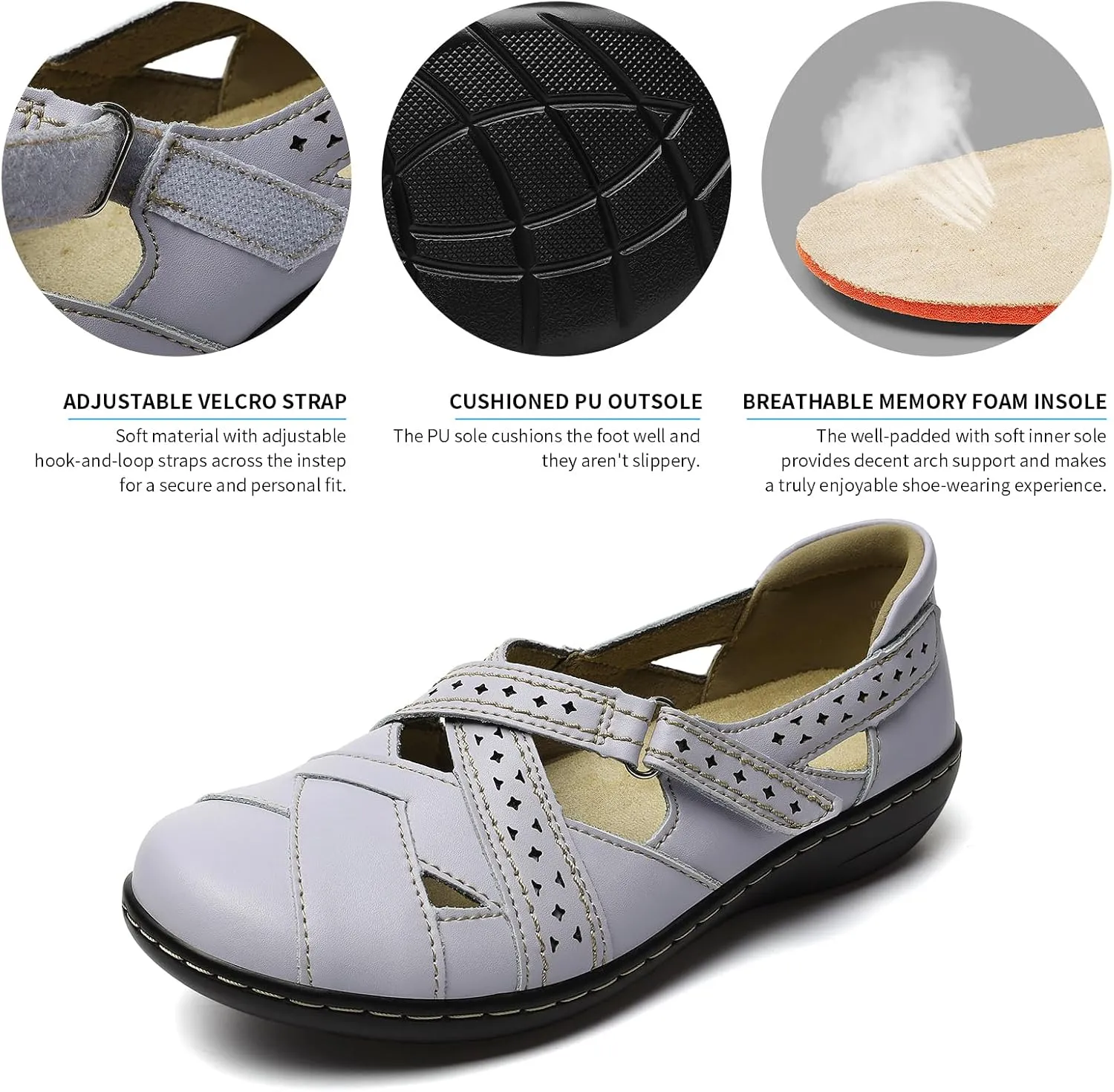 TERRIKAT Women's Casual Loafers Cute Slip On Comfort Walking Flats Leather Driving Moccasins Fashion Closed Toe Boat Shoes