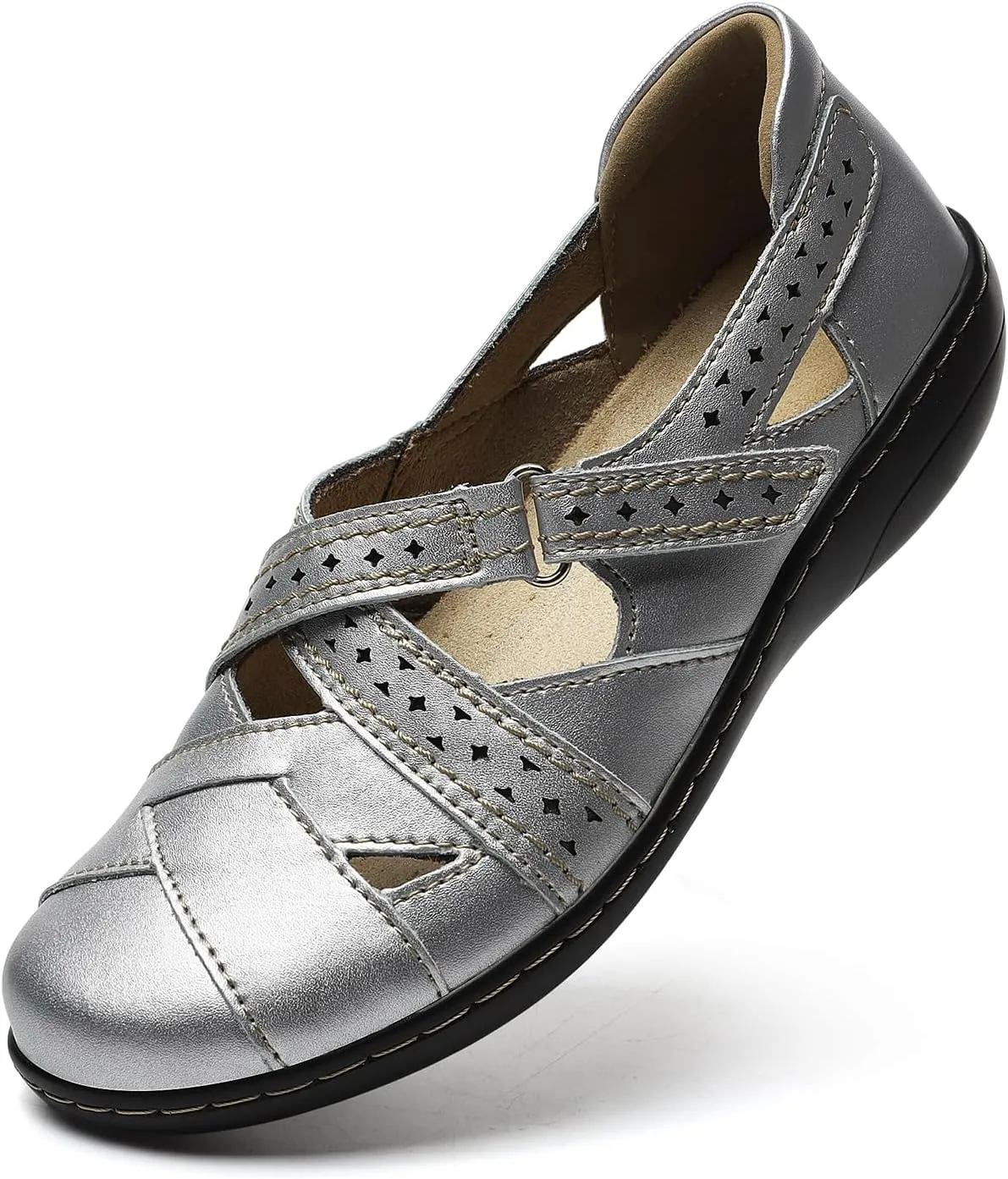 TERRIKAT Women's Casual Loafers Cute Slip On Comfort Walking Flats Leather Driving Moccasins Fashion Closed Toe Boat Shoes