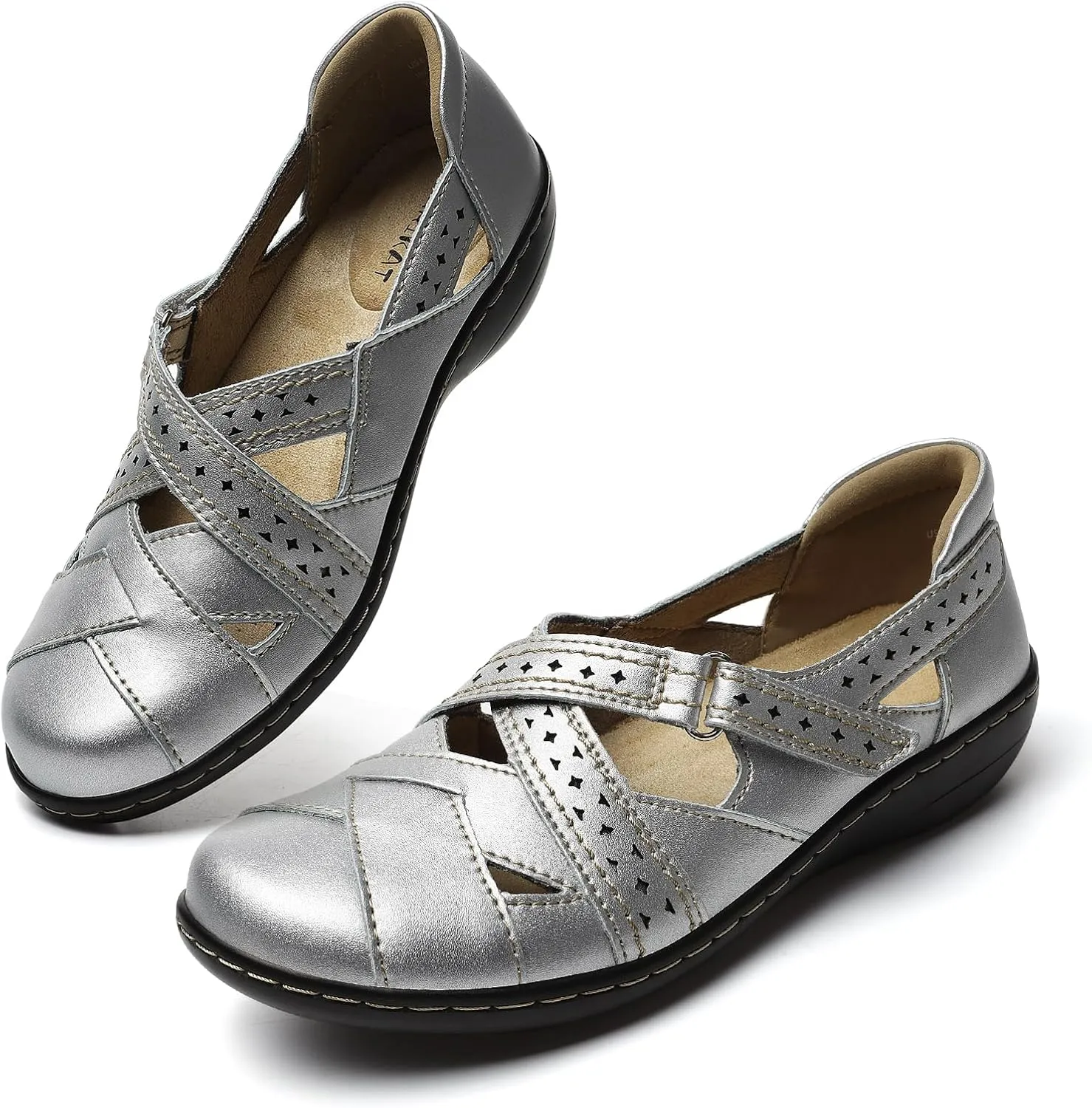TERRIKAT Women's Casual Loafers Cute Slip On Comfort Walking Flats Leather Driving Moccasins Fashion Closed Toe Boat Shoes