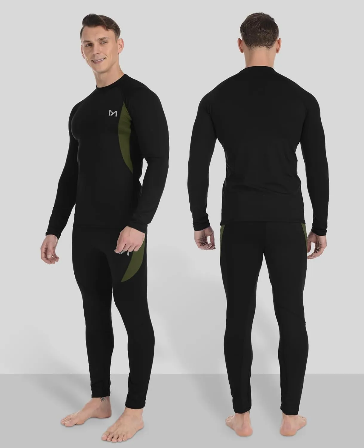 Thermal Underwear for Men,Men's Base Layer,2 Sets Long Johns Lined with Hunting Gear