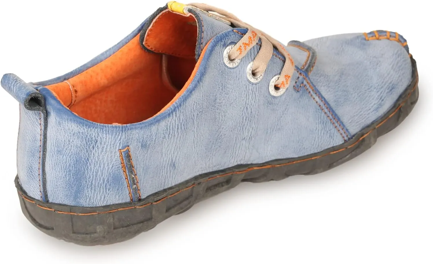 TMA EYES Retro Handmade Soft Leather Shoes Women's Flat Lace-up Walking Casual Shoes