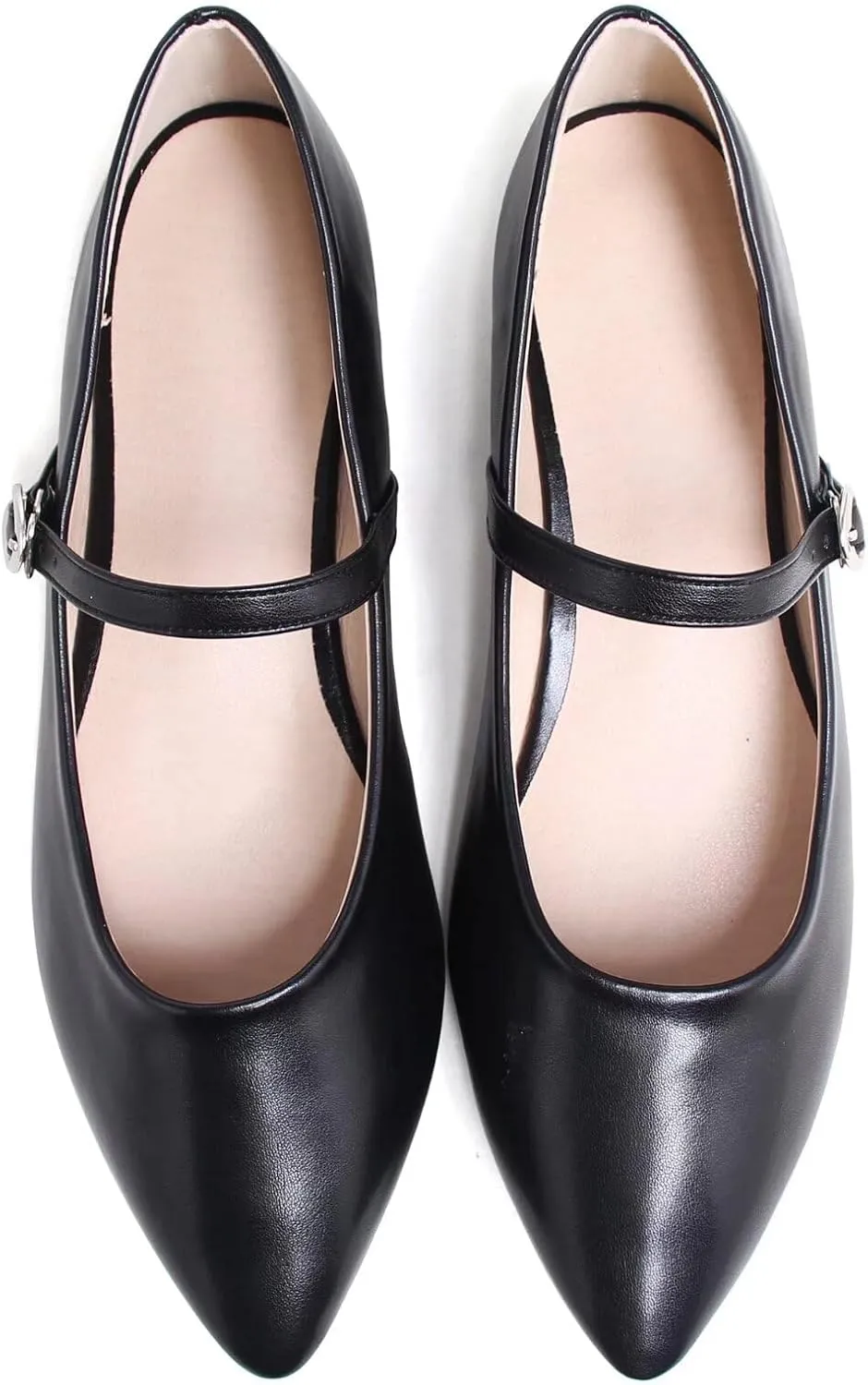 TN TANGNEST Leather Flats for Women Comfortable Pointy Toe Slip On Flats Soft Work Flats Retro Mary Jane Flats