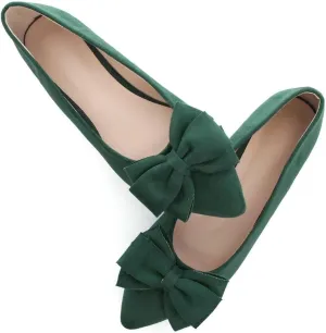 TN TANGNEST Women's Summer Dress Flats - Comfortable Pointed Toe Bowknot Ballet Shoes for Woman - Soft Suede Driving Flats