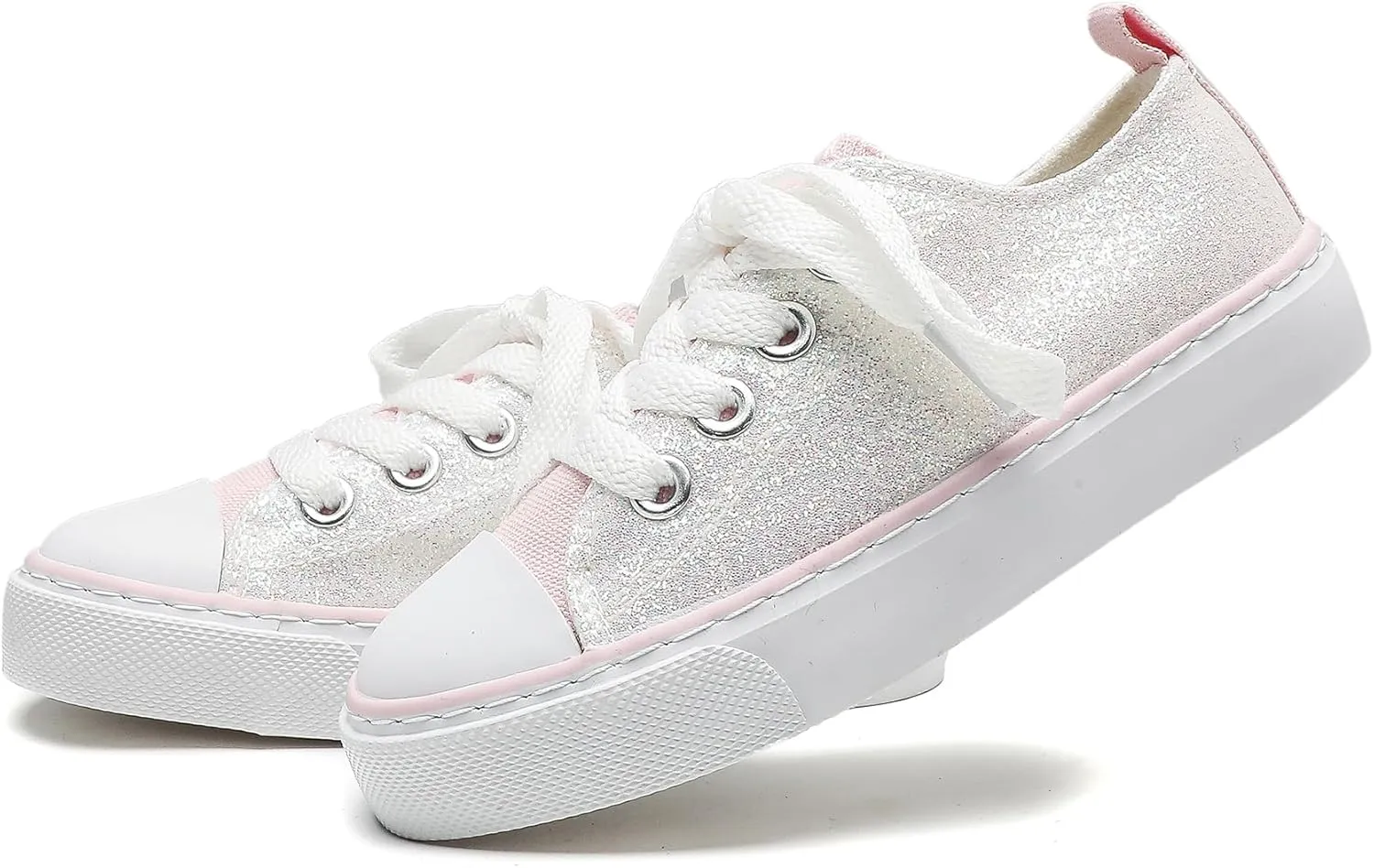 Toddler Canvas Sneakers for Boys & Girls - Breathable, Lightweight & Durable Lace-Up Shoes Non-Slip Rubber Sole, Classic School Style for Play & Casual Wear,Ages 2 
