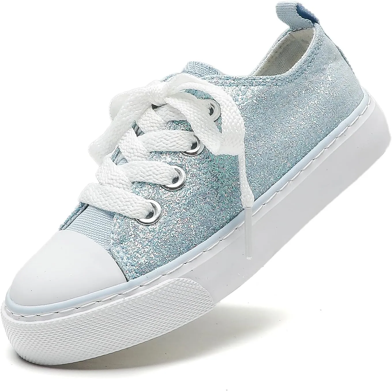 Toddler Canvas Sneakers for Boys & Girls - Breathable, Lightweight & Durable Lace-Up Shoes Non-Slip Rubber Sole, Classic School Style for Play & Casual Wear,Ages 2 