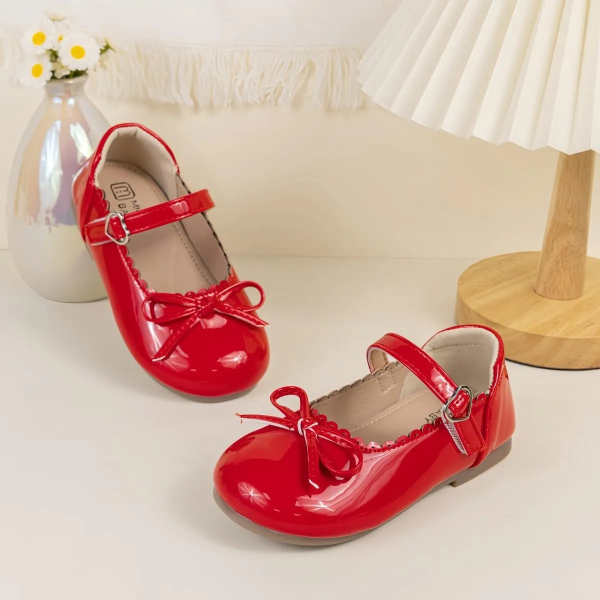 Toddler Girl Dress Shoes Bow Knot Mary Jane Flat Shoes Little Girl Wedding Party School Church Shoes
