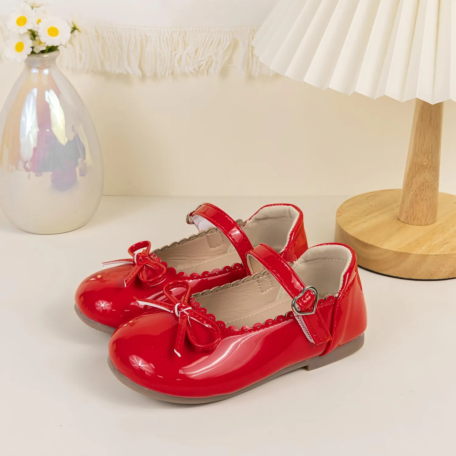 Toddler Girl Dress Shoes Bow Knot Mary Jane Flat Shoes Little Girl Wedding Party School Church Shoes