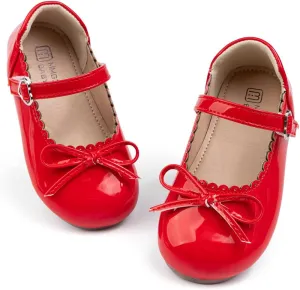 Toddler Girl Dress Shoes Bow Knot Mary Jane Flat Shoes Little Girl Wedding Party School Church Shoes