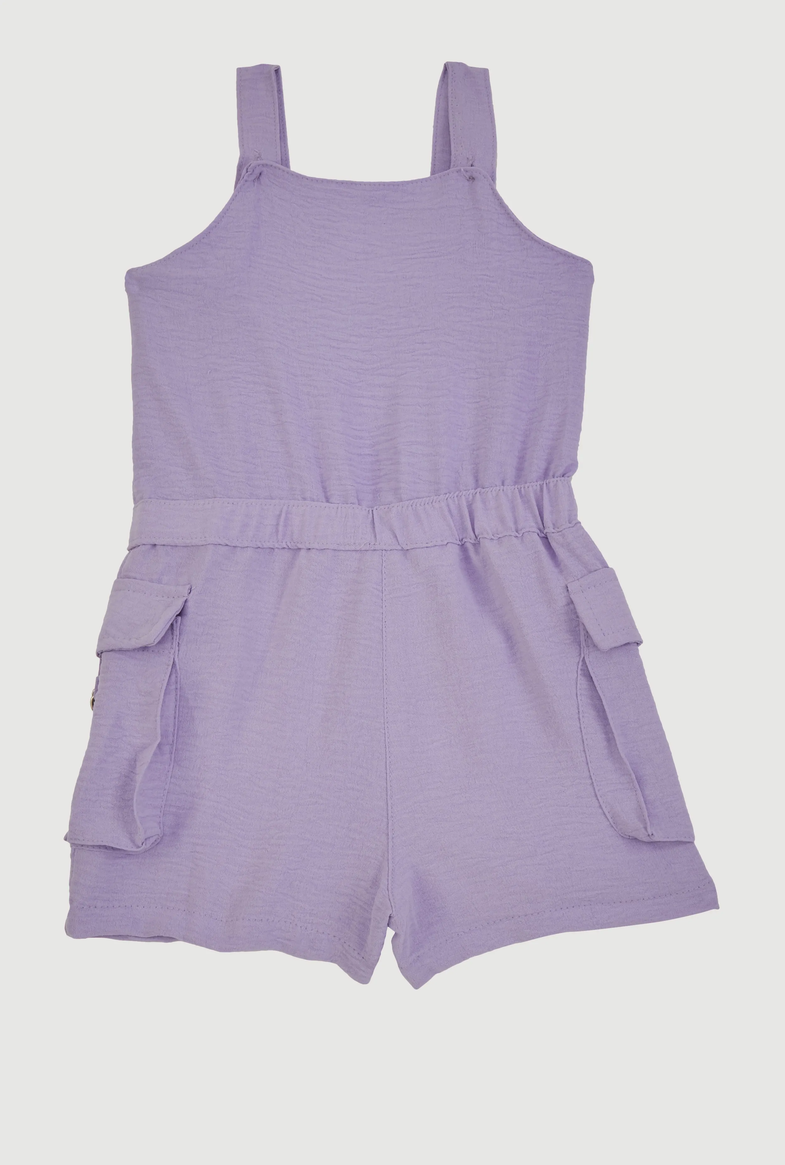 Toddler Girls Airy Button Front Utility Romper