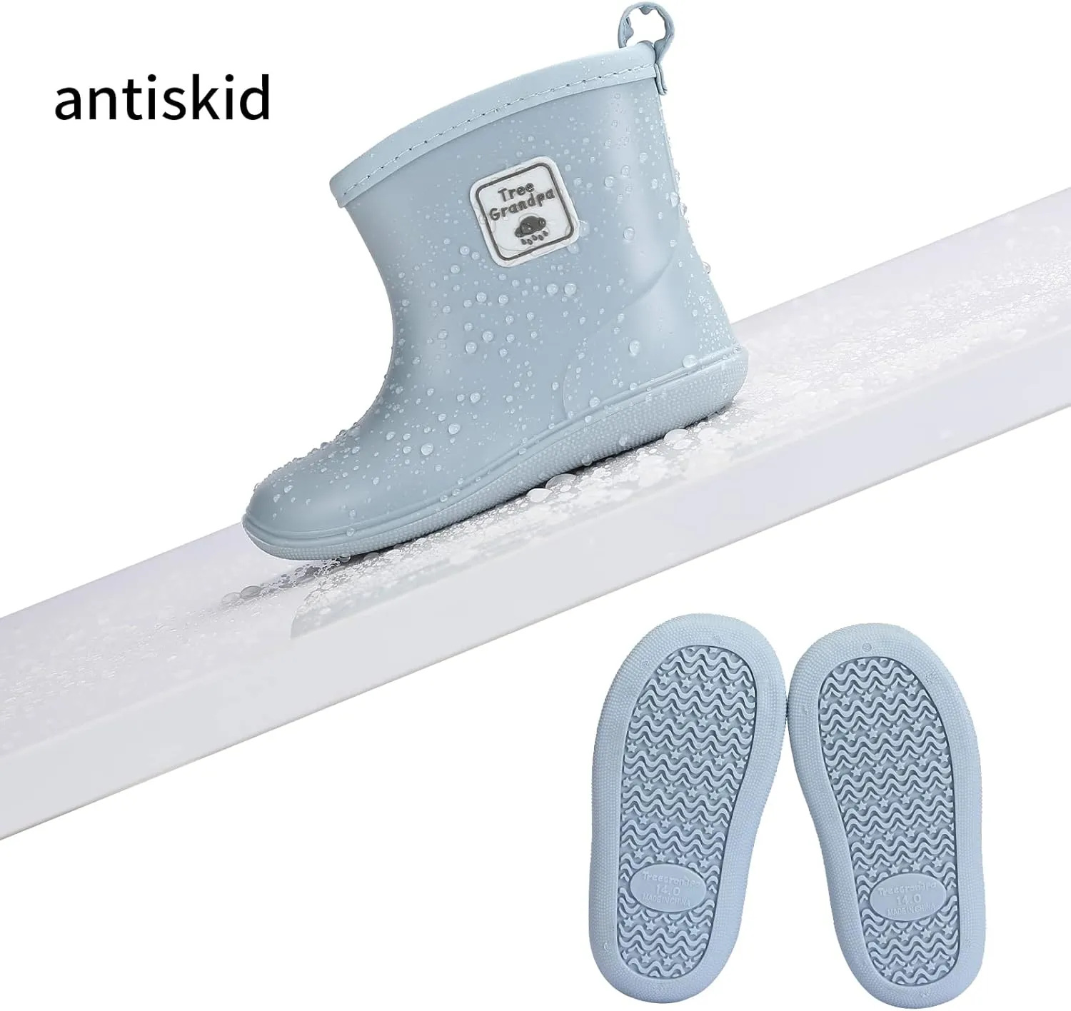 Toddler Kids Rain Boots for Boys Girls Easy-on Lightweight Waterproof Rainboots Baby
