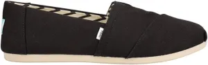 TOMS Women's Alpargata Recycled Cotton Canvas Loafer Flat, Black, 11