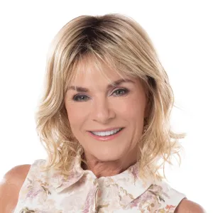 Toni Brattin Spectacular Wig - Shoulder-Length Layered Waves & a Soft, Airy Bang - Heat-Friendly Synthetic Fiber Looks & Feels like Natural Hair - Adjustable & Comfortable (Black, Plus)