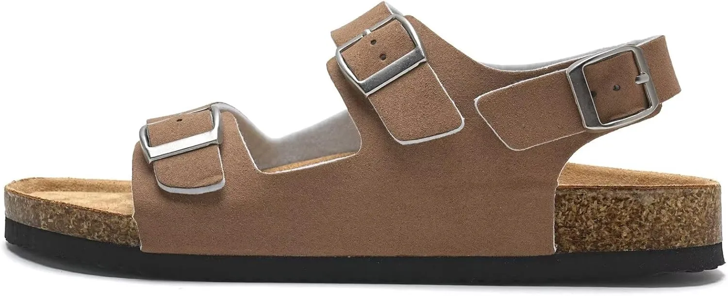 Torotto Womens Sandals with Cork Footbed Open Toe Adjustable Webbing Athletic Slides Sandals for Walking | Beach | Indoor Outdoor