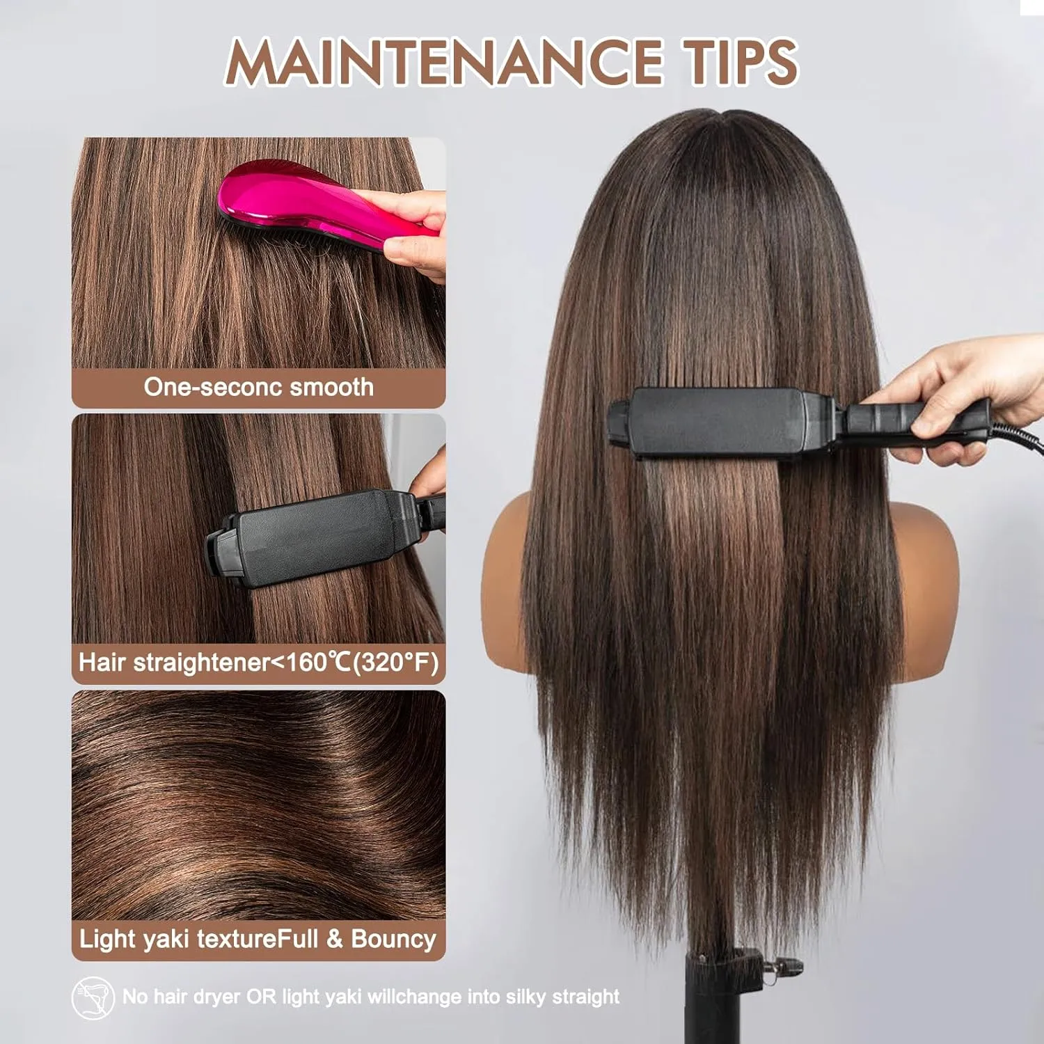 ToyoTress Highlight Ombre Synthetic Lace Front Wig - 20 Inch 13x4x1 Tangle-free Synthetic Lace Frontal Wigs Pre-Plucked Shoulder Length Straight Glueless HD Lace Wigs (20 Inch, OP4/30/27-Mid-Part)