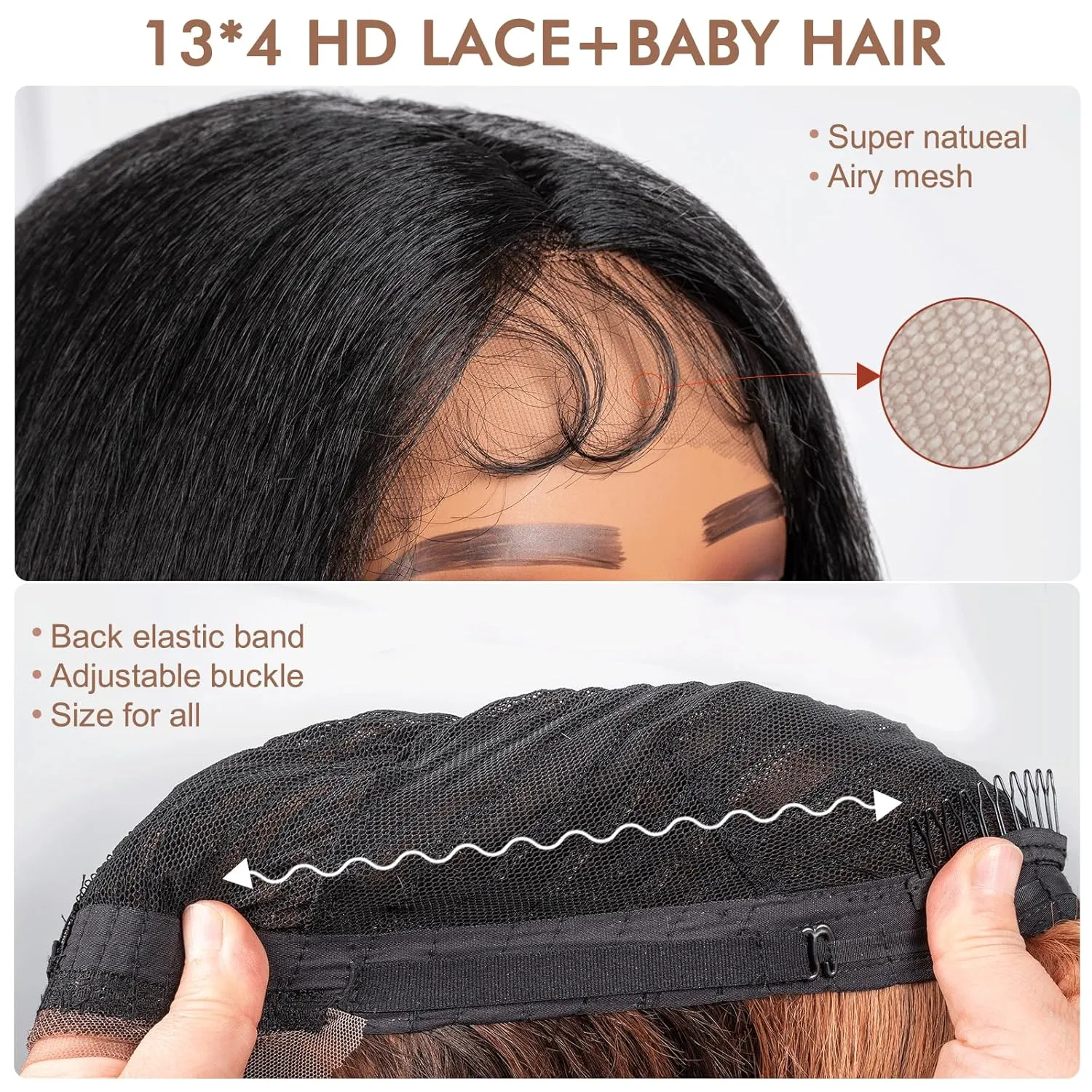 ToyoTress Medium Brown Synthetic Lace Front Wig - 20 Inch 13x4x1 Tangle-free Synthetic Lace Frontal Wigs Pre-Plucked Shoulder Length Straight Glueless HD Lace Wigs For Women (20 Inch, #4-Mid-Part)