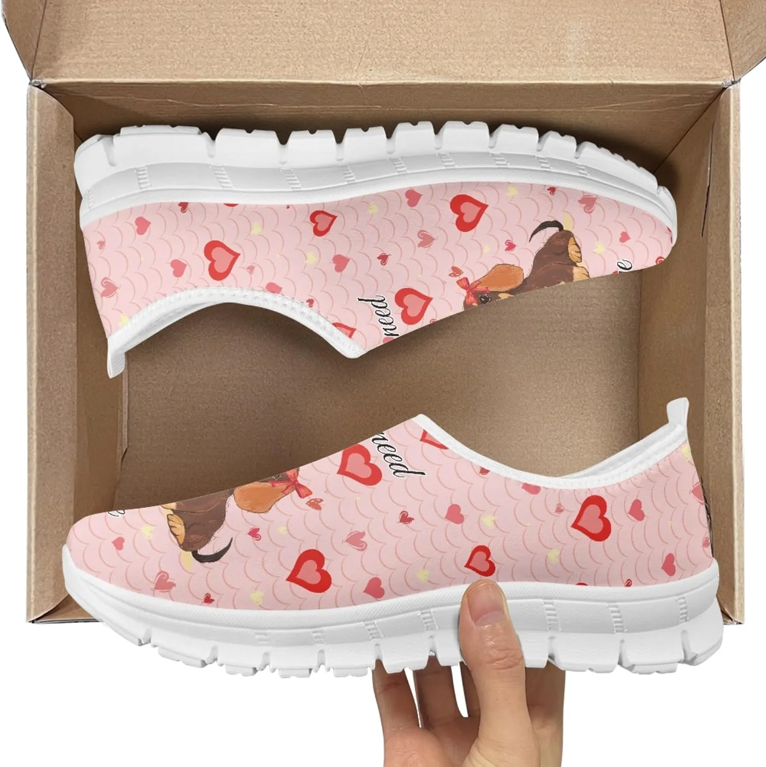 Trendy Print Womens Shoes Slip-on Walking Shoes Sneakers Breathable Mesh Casual Footwear