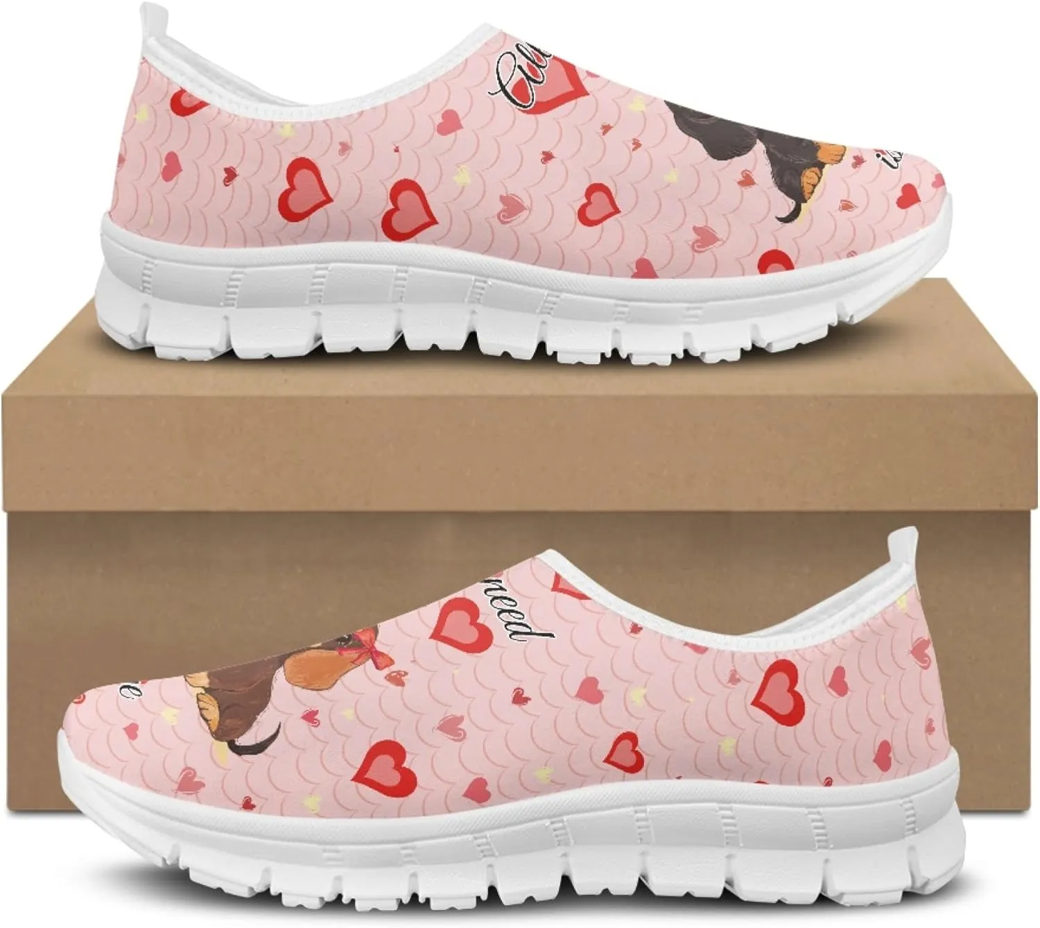 Trendy Print Womens Shoes Slip-on Walking Shoes Sneakers Breathable Mesh Casual Footwear