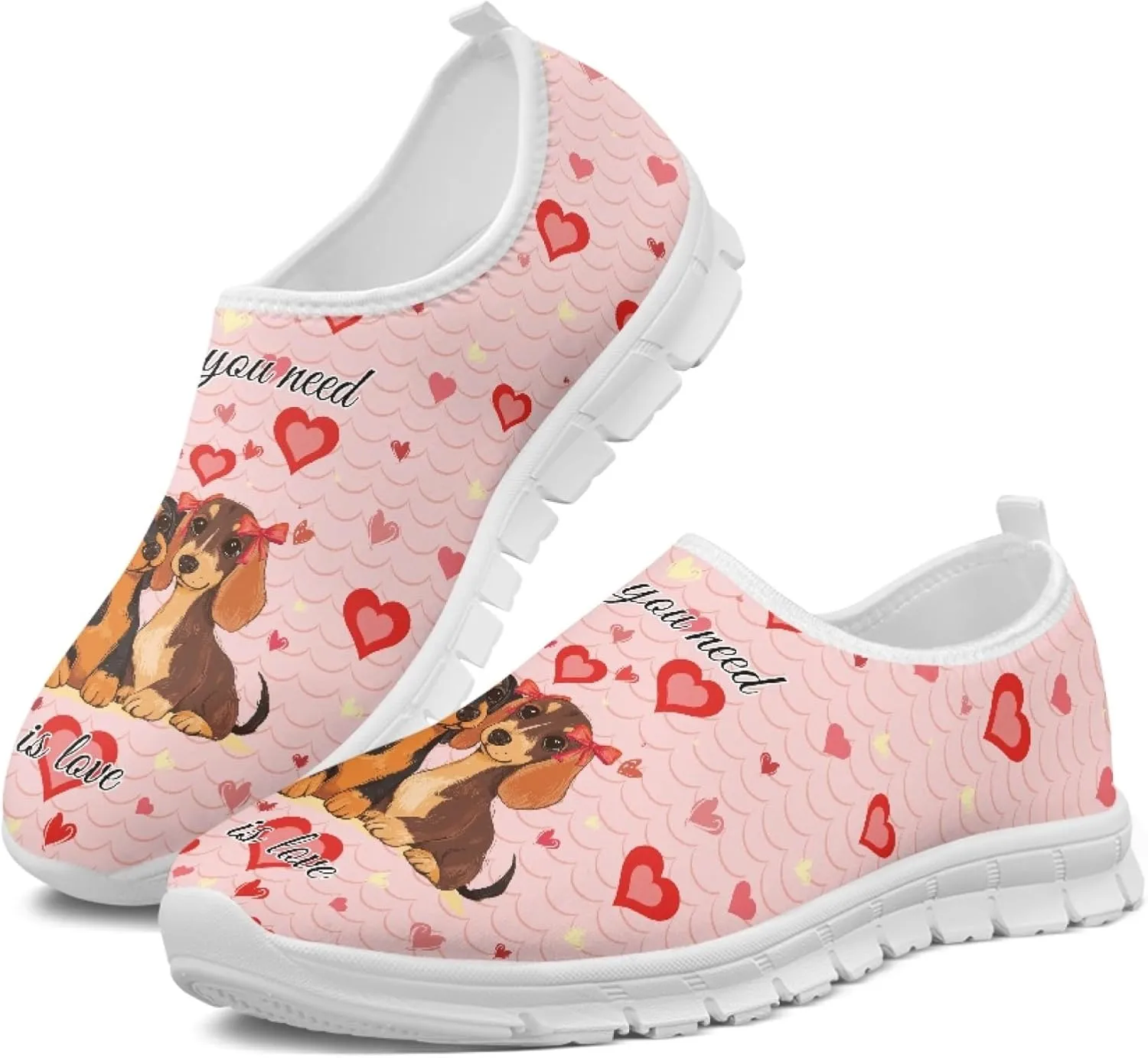 Trendy Print Womens Shoes Slip-on Walking Shoes Sneakers Breathable Mesh Casual Footwear