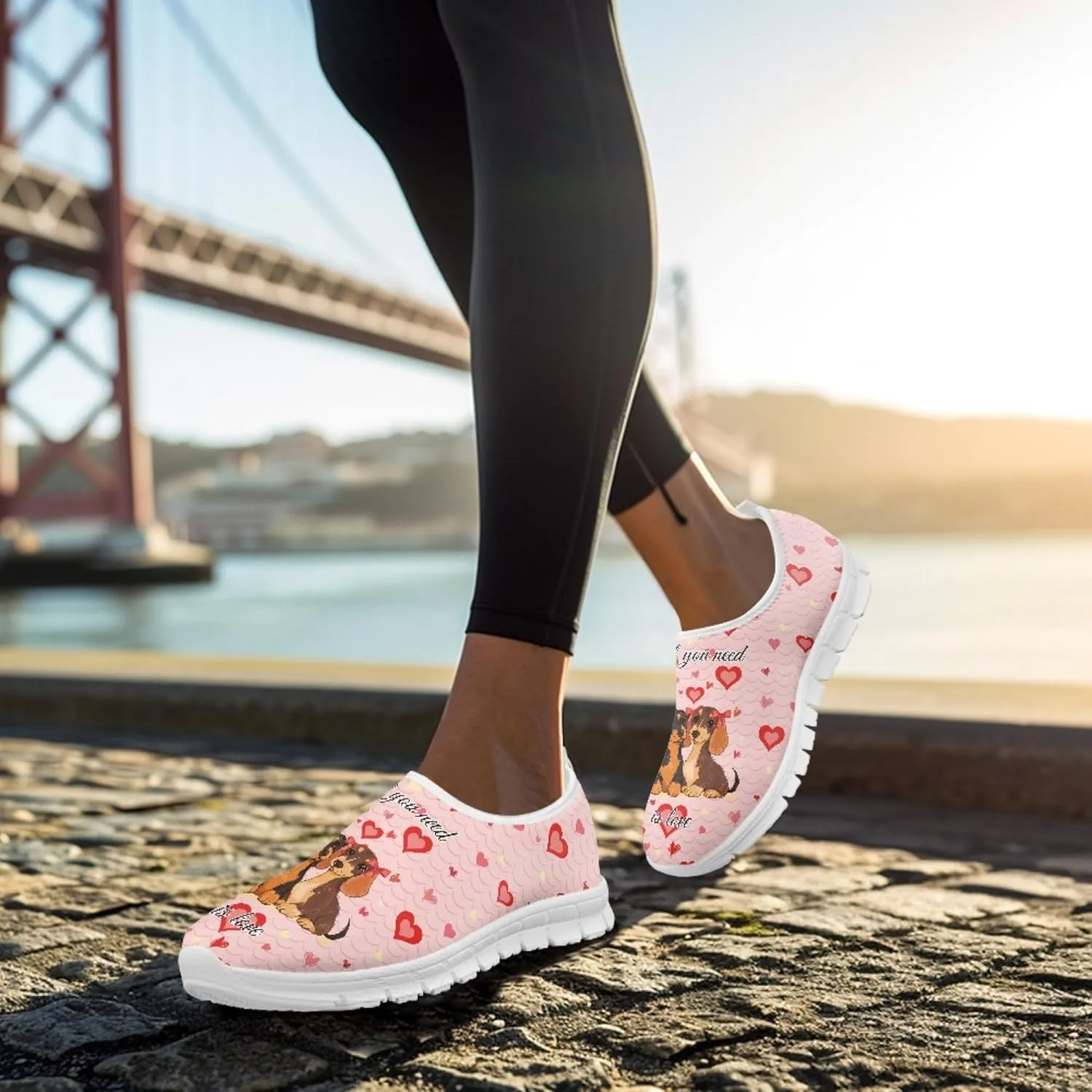 Trendy Print Womens Shoes Slip-on Walking Shoes Sneakers Breathable Mesh Casual Footwear