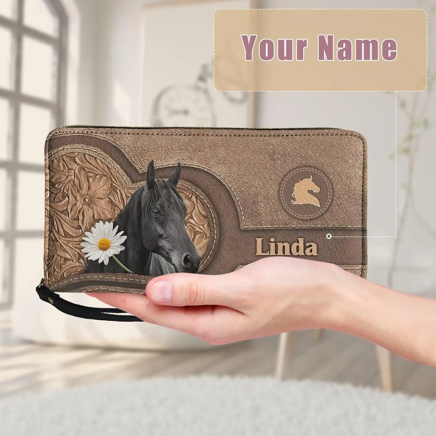 Tuoxiukan Personalized Handbags and Wallet Set for Women Clutch Purse Custom Name Tote Bag Customized Gifts for Mom