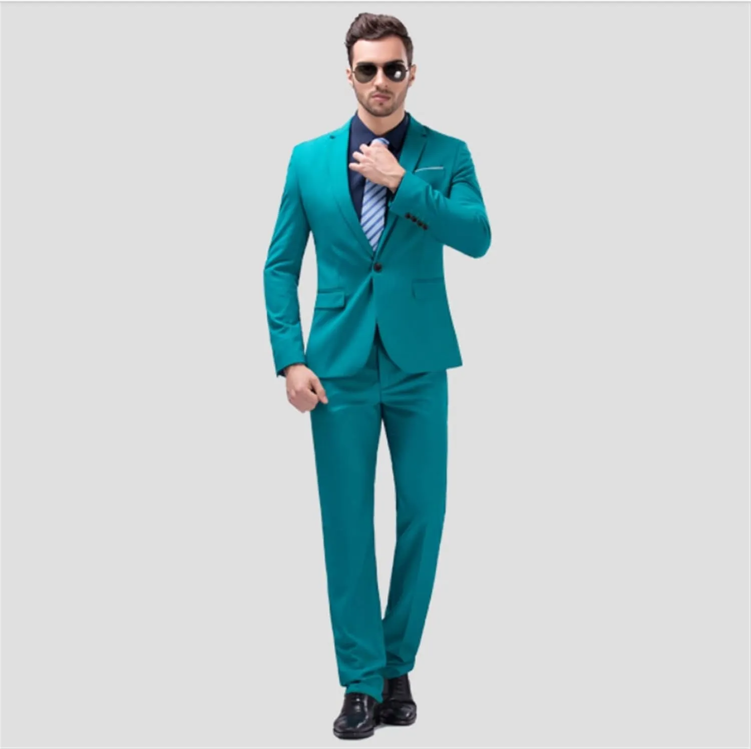 Tuxedos Men Suits Green 2 Piece Suit Wedding Men's Suit Set Formal Suit Jacket Pants Slim Business