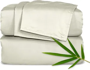 Twin Sheets by Pure Bamboo, Genuine 100% Organic Viscose Derived from Bamboo Bed Sheet Set, Luxuriously Soft & Cooling, Double Stitching, Lifetime Quality Promise (Twin, Birch)