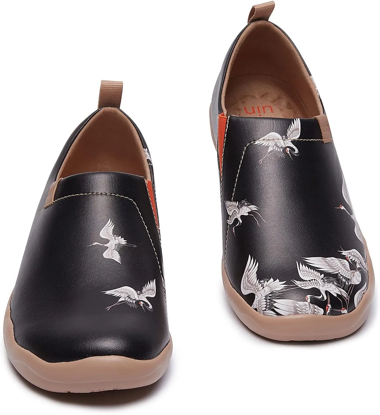 UIN Women's Artistic Design Slip-On Microfiber PU Shoes Stylish Comfortable Casual Loafers Lightweight Everyday Travel Footwear
