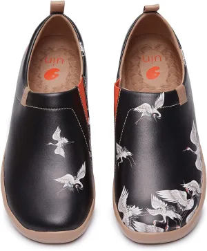 UIN Women's Artistic Design Slip-On Microfiber PU Shoes Stylish Comfortable Casual Loafers Lightweight Everyday Travel Footwear