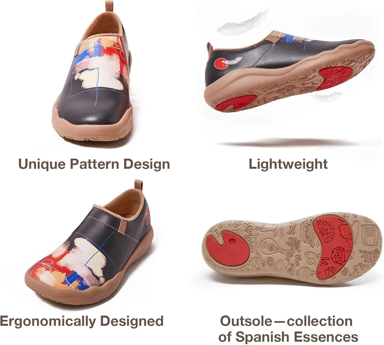UIN Women's Walking Travel Shoes Slip On Microfiber Casual Loafers Lightweight Comfort Fashion Sneaker