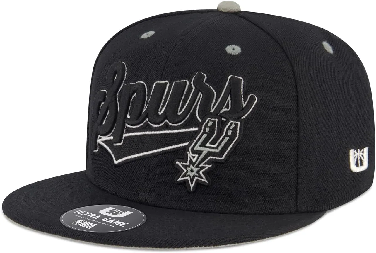Ultra Game Men's NBA Official Snap Back 3D Embroidered Team Logo Baseball Cap Hat
