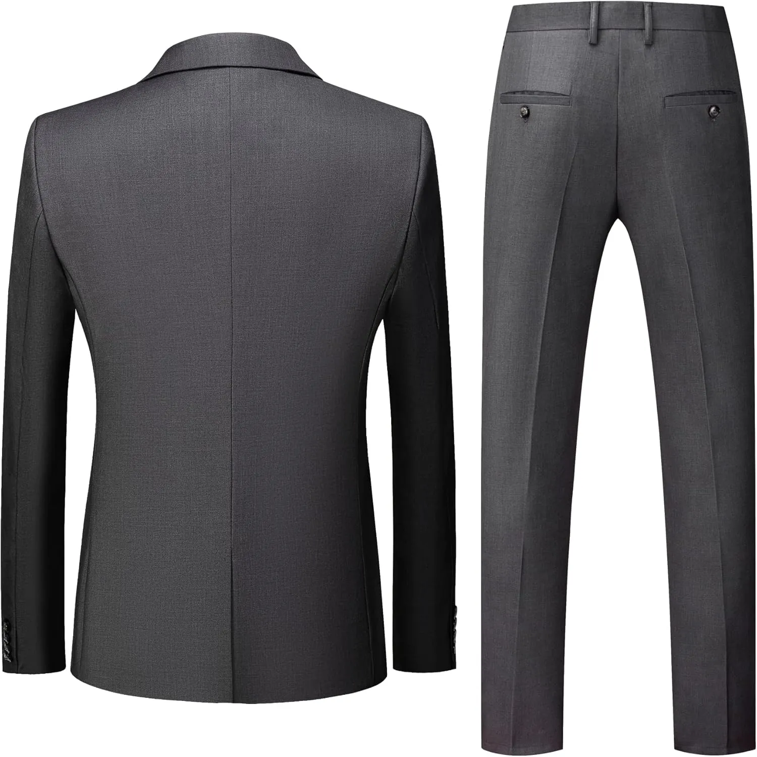 UNINUKOO Mens Suit Slim Fit 1 Button 2 Piece Wedding Party Holiday Solid Color Tux Suits for Men